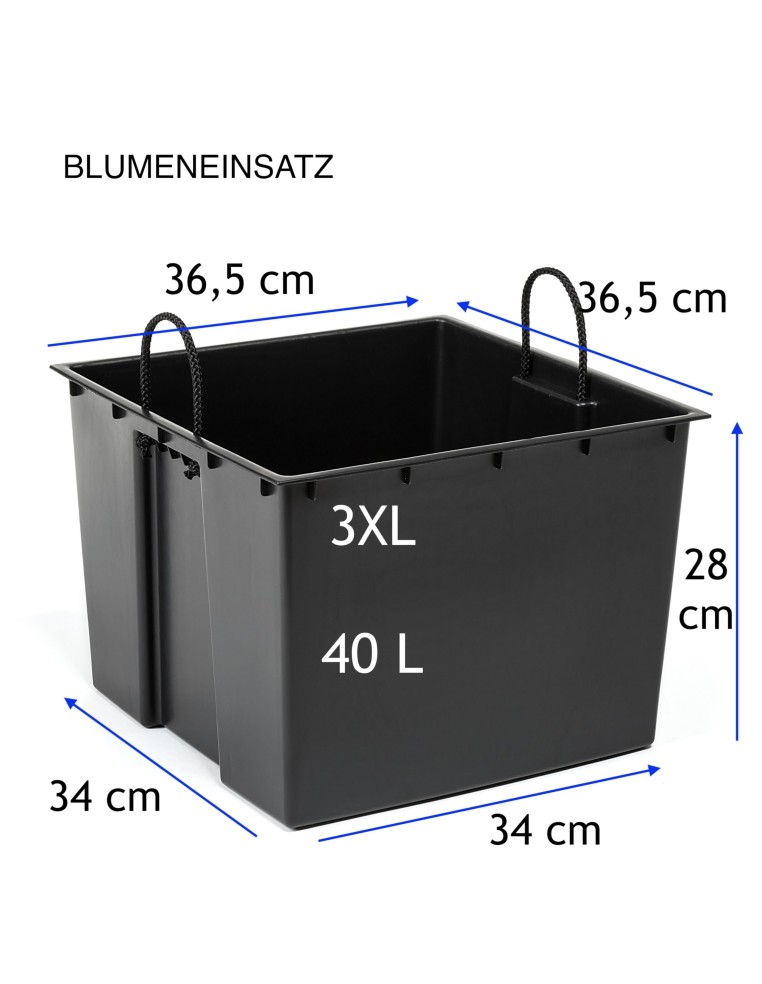 Pot haut carré 3XL 39 × 39 × 75 cm brillant, 100 L – Blanc | Töpferkönig