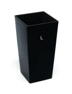 Fioriera quadrata L alta 24 × 24 × 47 cm lucida, 21 L – Nero | Töpferkönig