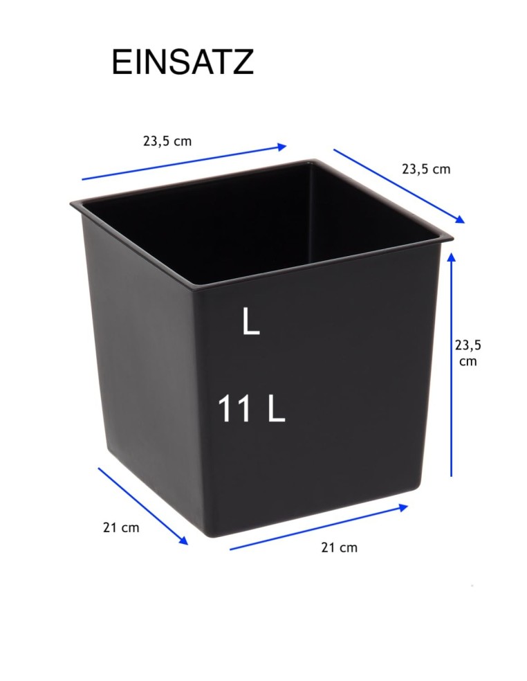 Pot haut carré aspect rotin L 24 × 24 × 47 cm, 21 L – Blanc | Töpferkönig