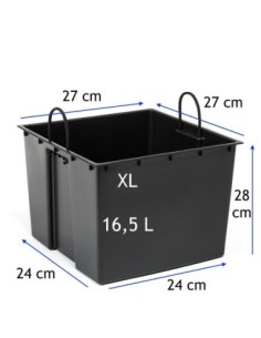 Pot haut carré aspect rotin XL 29 × 29 × 57 cm, 40 L – Anthracite | Töpferkönig 2