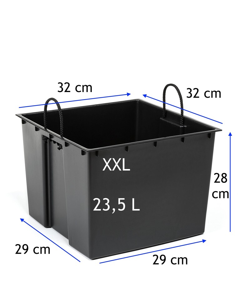 Blumenkübel eckig Rattan-Optik XXL hoch 34 × 34 × 67 cm, 58 L – Schwarz | Töpferkönig
