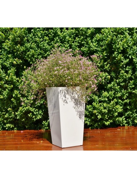 Pot haut carré S 13 × 13 × 26 cm brillant, 3,5 L – Crème | Töpferkönig