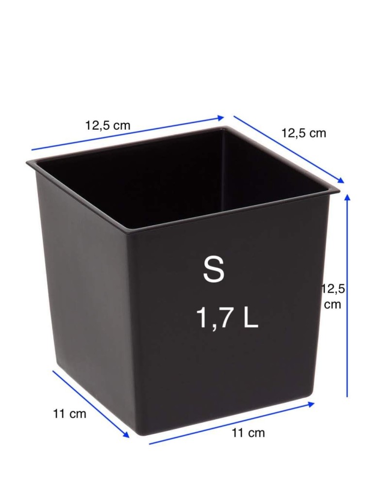 Fioriera quadrata S alta 13 × 13 × 26 cm lucida, 3,5 L – Nero | Töpferkönig