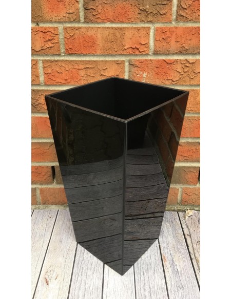 Fioriera quadrata XXL alta 34 × 34 × 67 cm lucida, 58 L – Nero | Töpferkönig