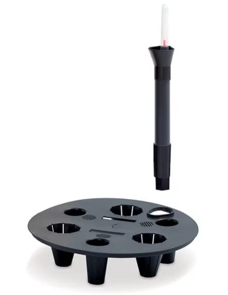 Fioriera rotonda alta Ø39 × 57 cm con sistema di irrigazione, 42 L – Grigio | Töpferkönig