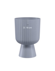 Bloempot rond L Ø18 × 27 cm geribbeld, 3,7 L – Grijs | Töpferkönig
