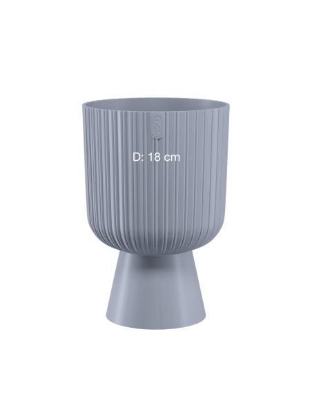 Blumenkübel rund L hoch Ø18 × 27 cm Gerillt, 3,7 L – Grau | Töpferkönig