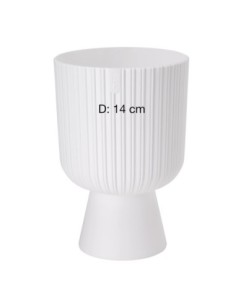 Blumenkübel rund M hoch Ø14 × 21 cm Gerillt, 1,7 L – Weiß | Töpferkönig