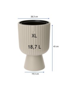 Blumenkübel rund XL hoch Ø29 × 43 cm, 18,7 L – Creme | Töpferkönig 2