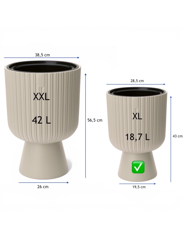Pot haut rond XL Ø29 × 43 cm, 18,7 L – Crème | Töpferkönig