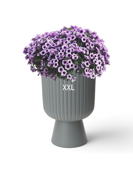 Macetero redondo XXL alto Ø39 × 57 cm, 42 L – Gris | Töpferkönig