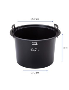 Fioriera rotonda XXL alta Ø39 × 57 cm, 42 L – Grigio | Töpferkönig 2