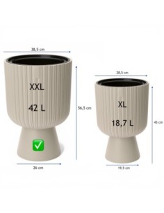 Macetero redondo XXL alto Ø39 × 57 cm, 42 L – Crema | Töpferkönig 2