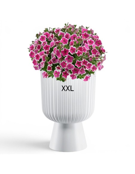 Fioriera rotonda XXL alta Ø39 × 57 cm, 42 L – Bianco | Töpferkönig