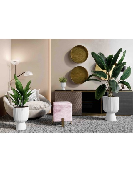 Pot haut rond XXL Ø39 × 57 cm, 42 L – Blanc | Töpferkönig