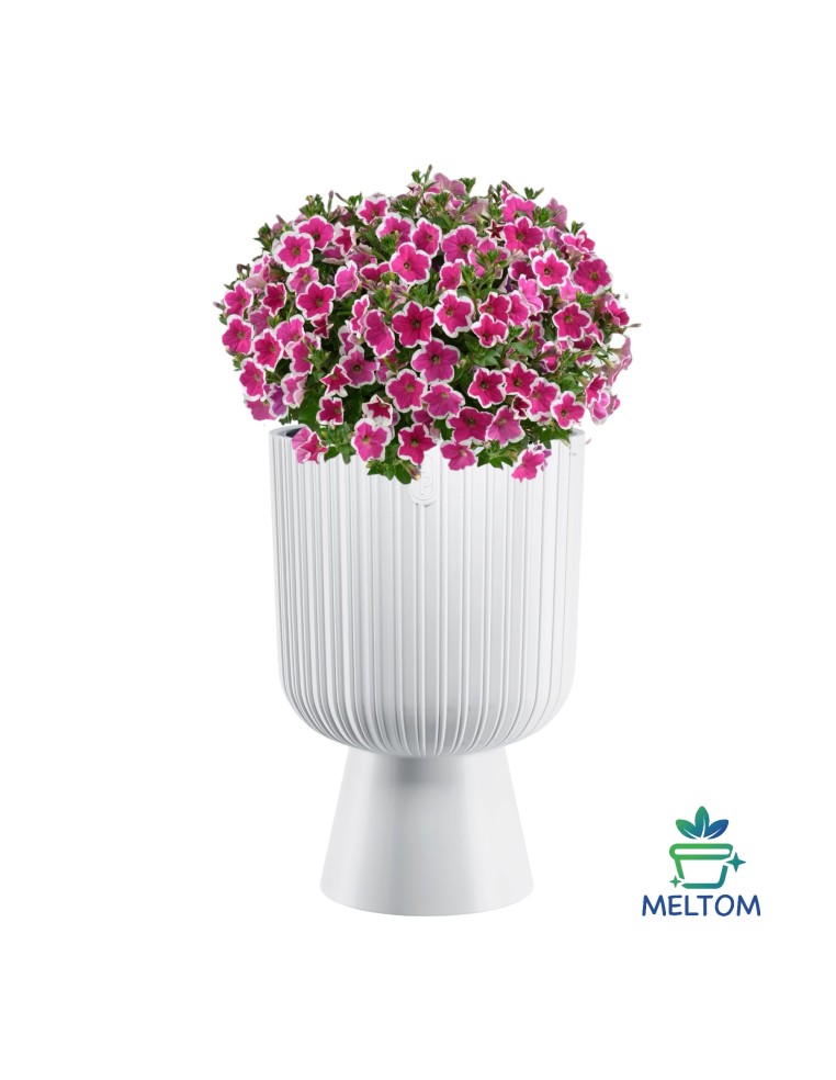 Macetero redondo XXL alto Ø39 × 57 cm, 42 L – Blanco | Töpferkönig