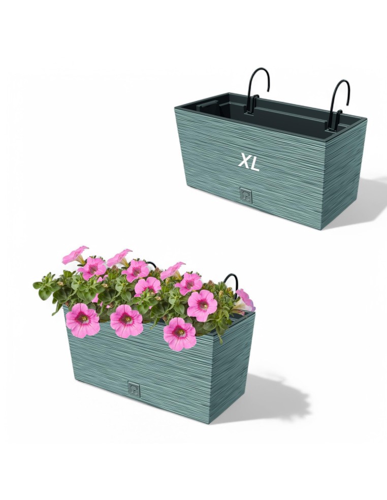 Balkonbak XL 40 × 18 × 20 cm betonlook, 12 L – Betongrijs | Töpferkönig