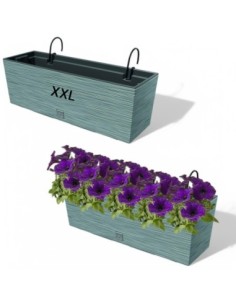 Balkonbak XXL 58 × 18 × 20 cm betonlook, 18 L – Betongrijs | Töpferkönig