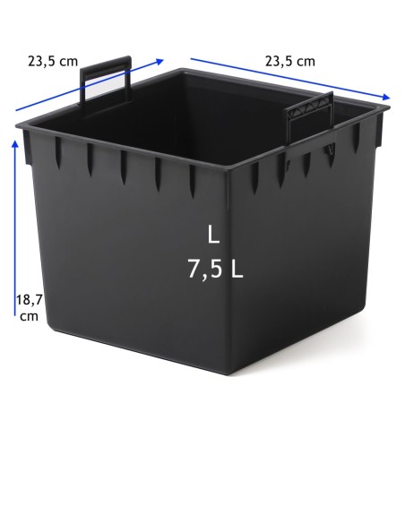 Bloempot vierkant L 23 × 23 × 23 cm geribbeld, 10 L – Antraciet | Töpferkönig