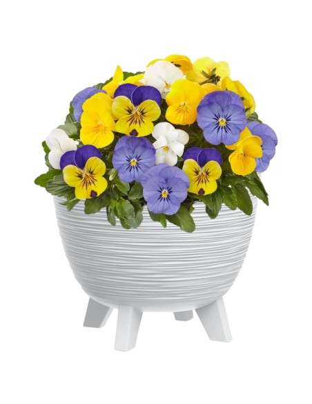 Bloempot rond M Ø29 × 24 cm geribbeld, 9,5 L – Wit | Töpferkönig