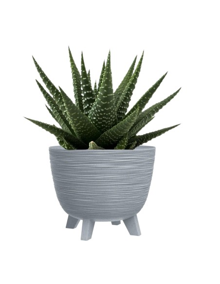 Blumentopf rund S Ø24 × 20 cm Gerillt, 26 L – Grau | Töpferkönig