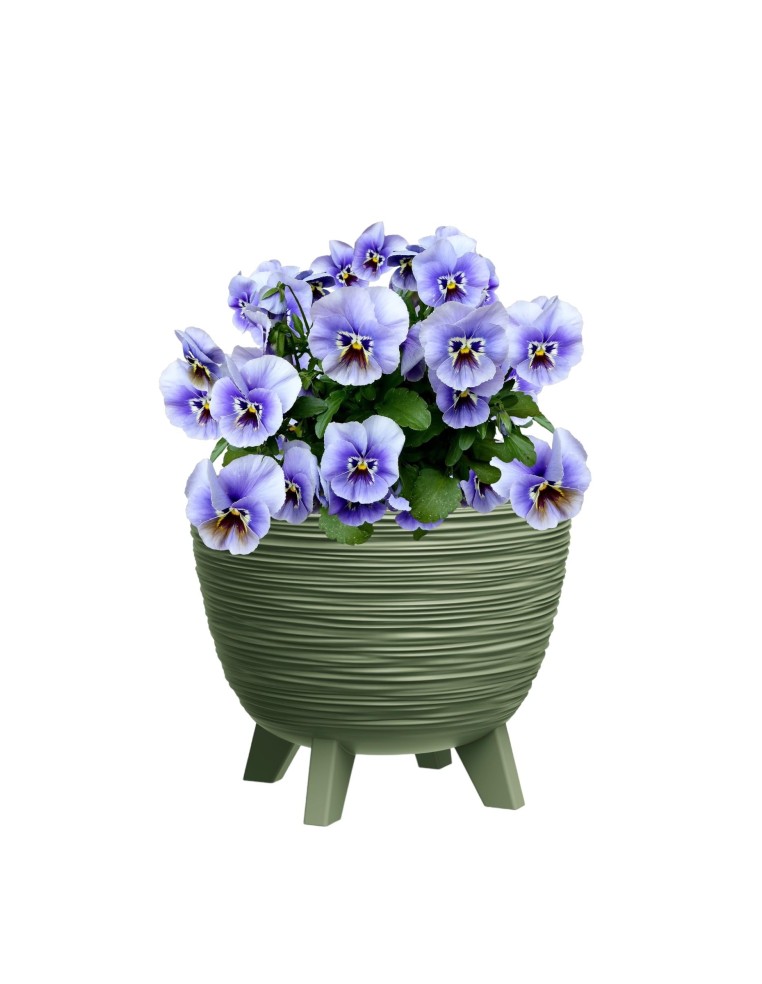 Vaso rotondo S Ø24 × 20 cm rigato, 26 L – Verde | Töpferkönig