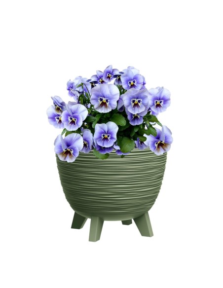 Vaso rotondo S Ø24 × 20 cm rigato, 26 L – Verde | Töpferkönig