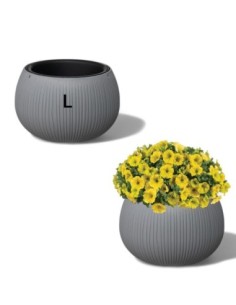 Plantenschaal rond L Ø29 × 20 cm betonlook, 3,9 L – Grijs | Töpferkönig