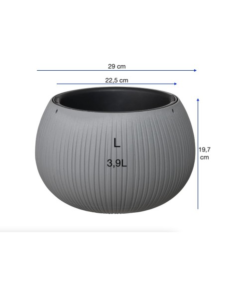 Vasque ronde L Ø29 × 20 cm aspect béton, 3,9 L – Gris | Töpferkönig