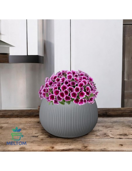 Plantenschaal rond L Ø29 × 20 cm betonlook, 3,9 L – Grijs | Töpferkönig