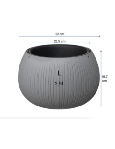 Maceta colgante redonda L Ø29 × 20 cm efecto hormigón, 3,9 L – Gris | Töpferkönig 2
