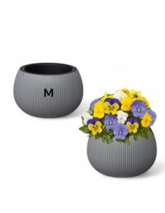 Vasque ronde M Ø24 × 17 cm aspect béton, 2,3 L – Gris | Töpferkönig