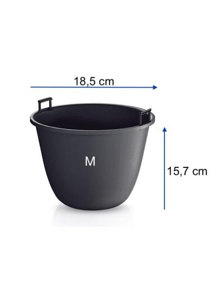 Cuenco para plantas redondo M Ø24 × 17 cm efecto hormigón, 2,3 L – Gris | Töpferkönig