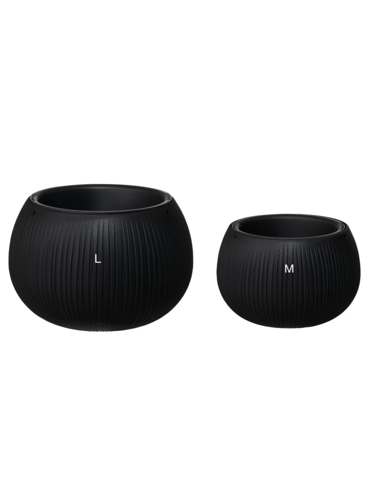 Pflanzschale rund M Ø24 × 17 cm Beton-Optik, 2,3 L – Schwarz | Töpferkönig