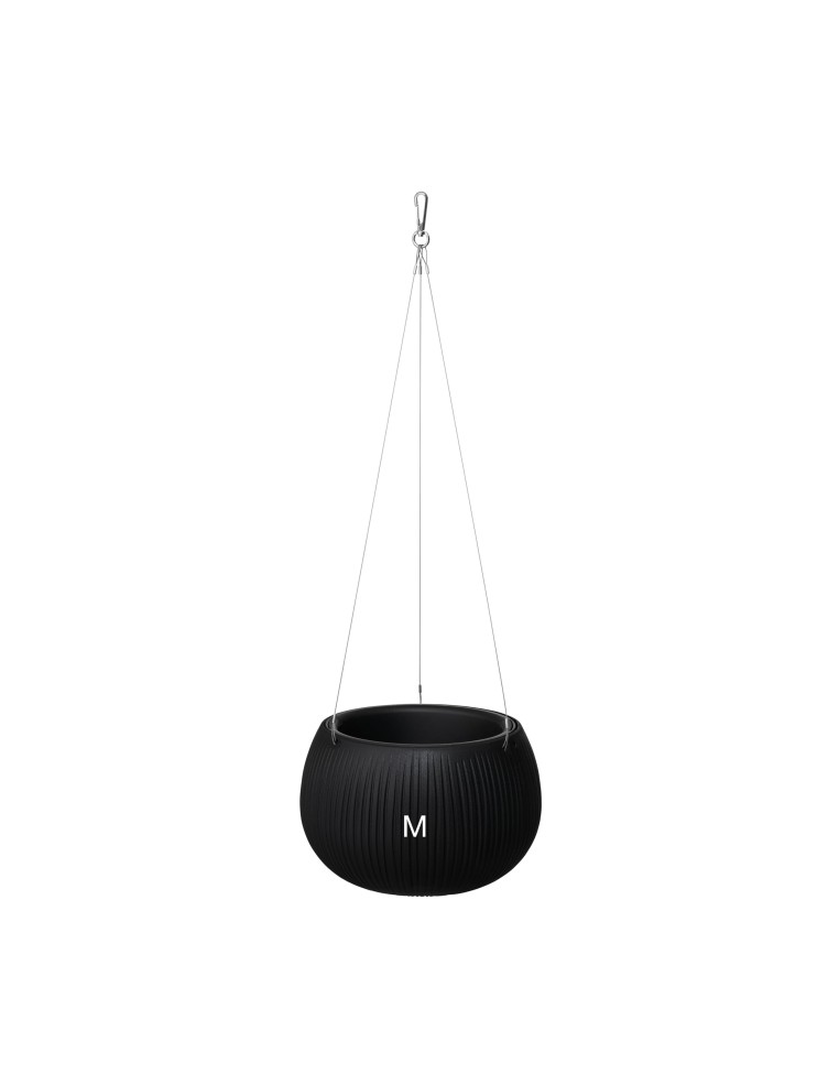 Suspension ronde M Ø24 × 17 cm aspect béton, 2,3 L – Noir | Töpferkönig