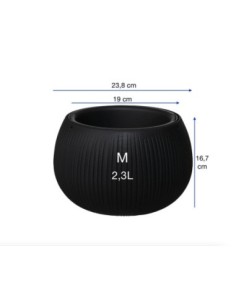 Blumenampel rund M Ø24 × 17 cm Beton-Optik, 2,3 L – Schwarz | Töpferkönig 2