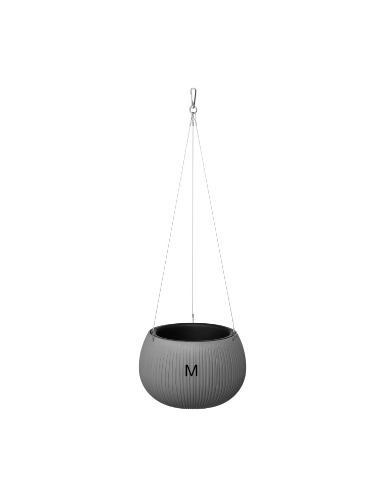 Maceta colgante redonda M Ø24 × 17 cm efecto hormigón, 2,3 L – Gris | Töpferkönig