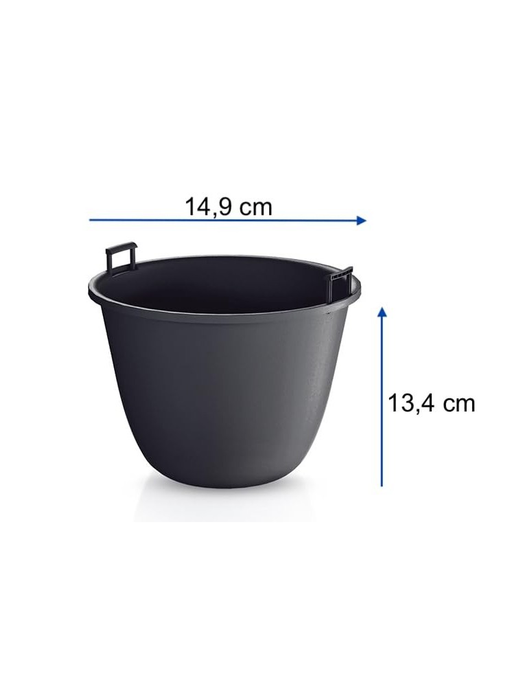 Blumentopf rund S Ø18 × 14 cm Beton-Optik, 1,4 L – Schwarz | Töpferkönig