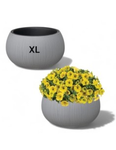 Pflanzschale rund XL Ø37 × 22 cm Beton-Optik, 9 L – Grau | Töpferkönig