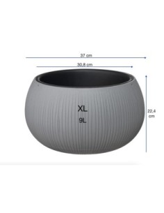 Vasque ronde XL Ø37 × 22 cm aspect béton, 9 L – Gris | Töpferkönig 2