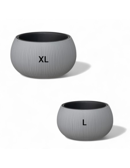 Cuenco para plantas redondo XL Ø37 × 22 cm efecto hormigón, 9 L – Gris | Töpferkönig