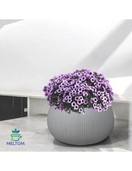 Cuenco para plantas redondo XL Ø37 × 22 cm efecto hormigón, 9 L – Gris | Töpferkönig