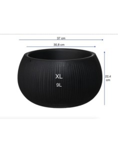 Plantenschaal rond XL Ø37 × 22 cm betonlook, 9 L – Zwart | Töpferkönig 2