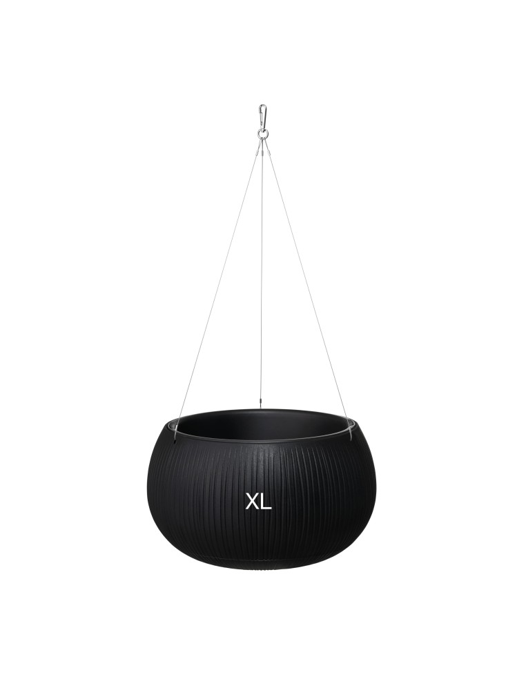 Hangpot rond XL Ø37 × 22 cm betonlook, 9 L – Zwart | Töpferkönig