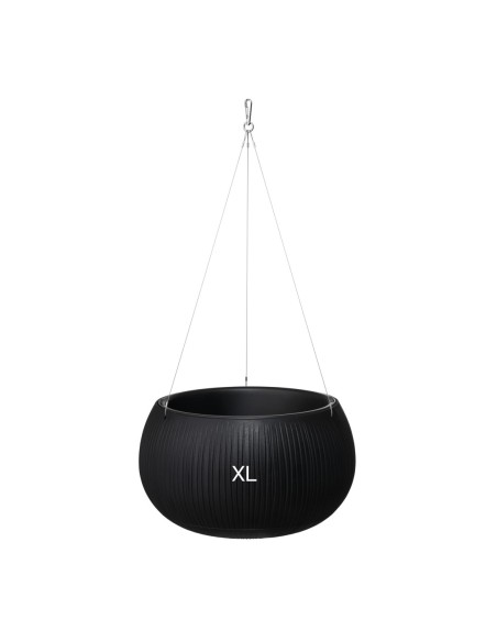Hangpot rond XL Ø37 × 22 cm betonlook, 9 L – Zwart | Töpferkönig