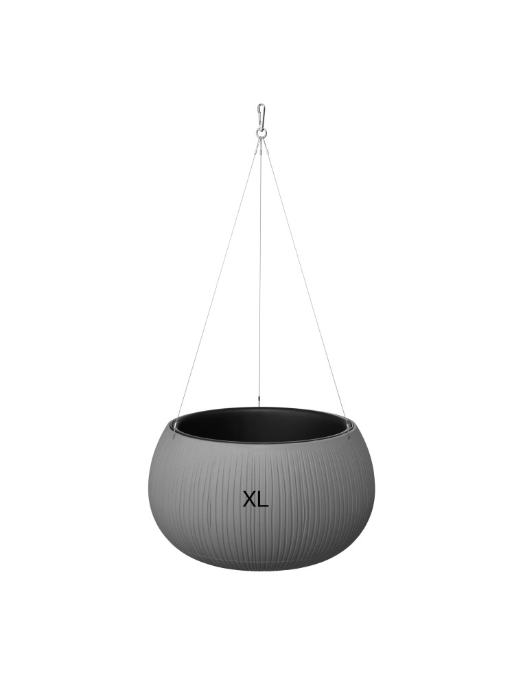 Hangpot rond XL Ø37 × 22 cm betonlook, 9 L – Grijs | Töpferkönig