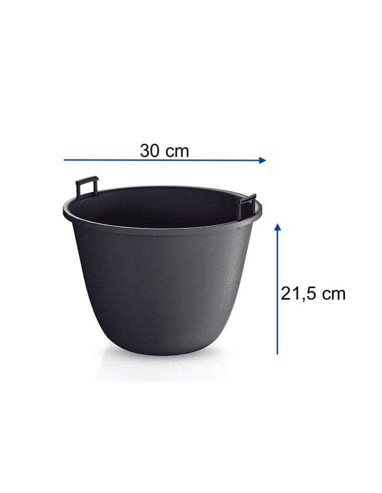 Blumenampel rund XL Ø37 × 22 cm Beton-Optik, 9 L – Grau | Töpferkönig