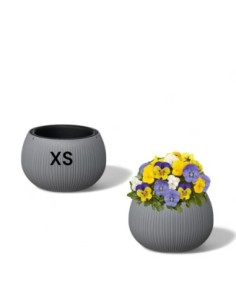 Plantenschaal rond XS Ø15 × 11 cm betonlook, 0,8 L – Grijs | Töpferkönig