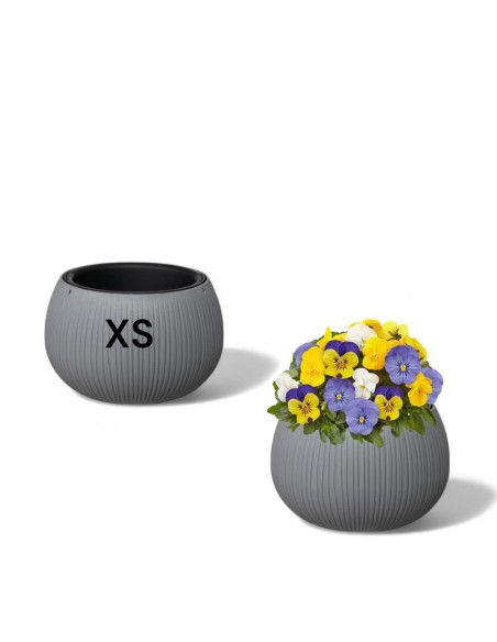 Cuenco para plantas redondo XS Ø15 × 11 cm efecto hormigón, 0,8 L – Gris | Töpferkönig