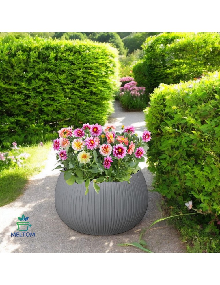 Vasque ronde XS Ø15 × 11 cm aspect béton, 0,8 L – Gris | Töpferkönig